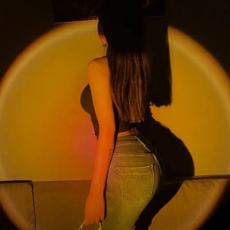 Kerokuru-Lámpara de luz de atardecer USB, luz LED de autofotografía, proyector de luz nocturna de neón de arcoíris, luz de ambiente de pared para fotografía