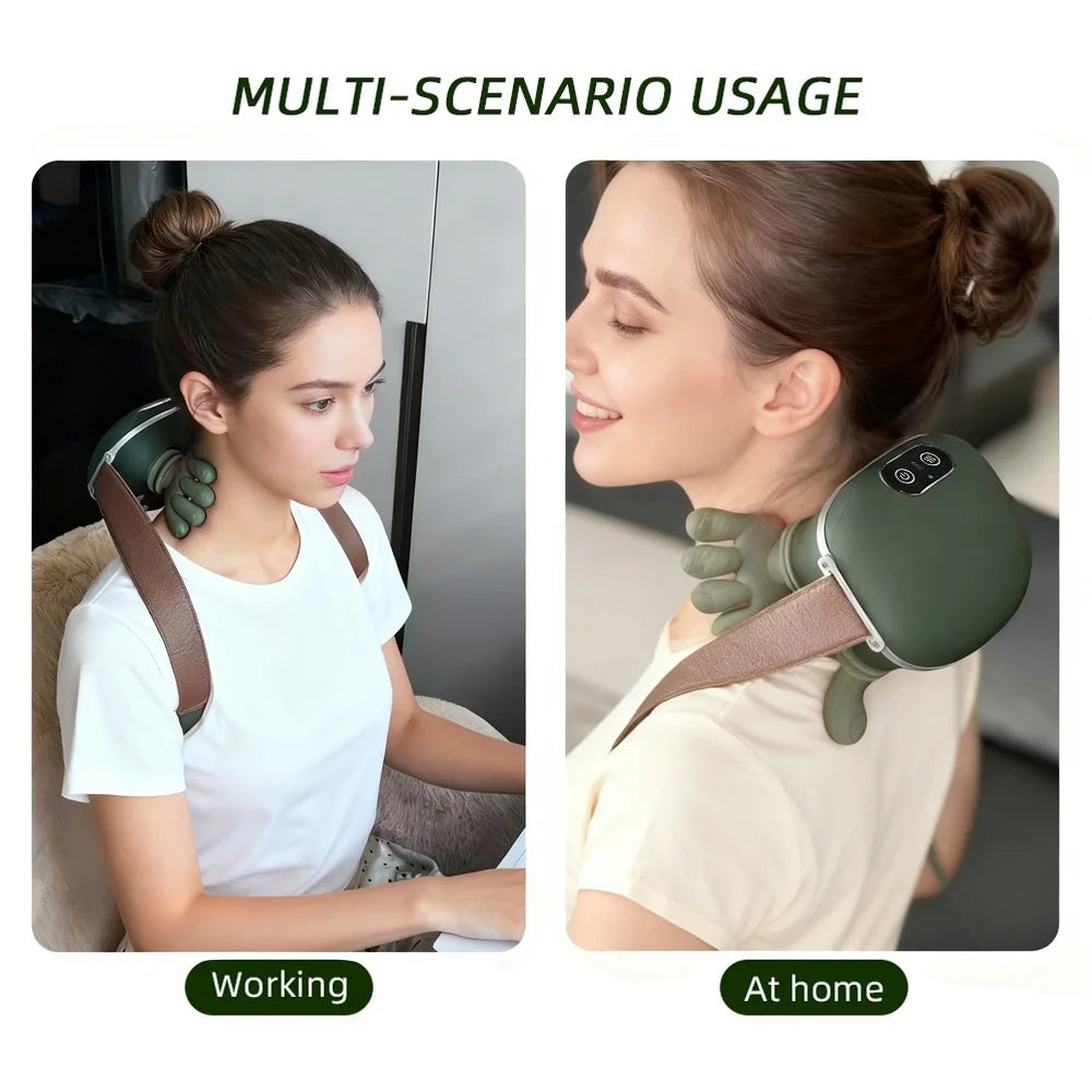 Masajeador biónico para dedos, cuello y hombros, inalámbrico, Trapezius Cervical, masaje para amasar, chal, Motor sin escobillas, masajeador de cuello