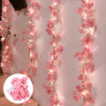 Guirnalda de luces con forma de flor de cerezo, 2M, 20LED, enredaderas de flores artificiales, luces de hadas para dormitorio, boda, fiesta, decoración navideña