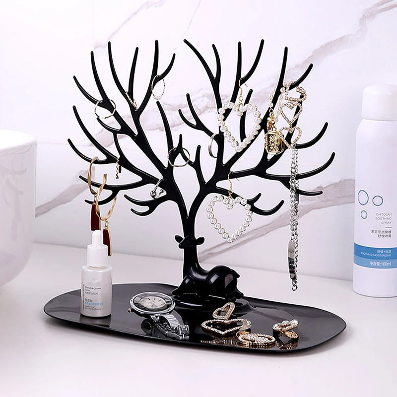 Organizador de Joyas Árbol Reno – Soporte para Collares, Anillos y Pulseras