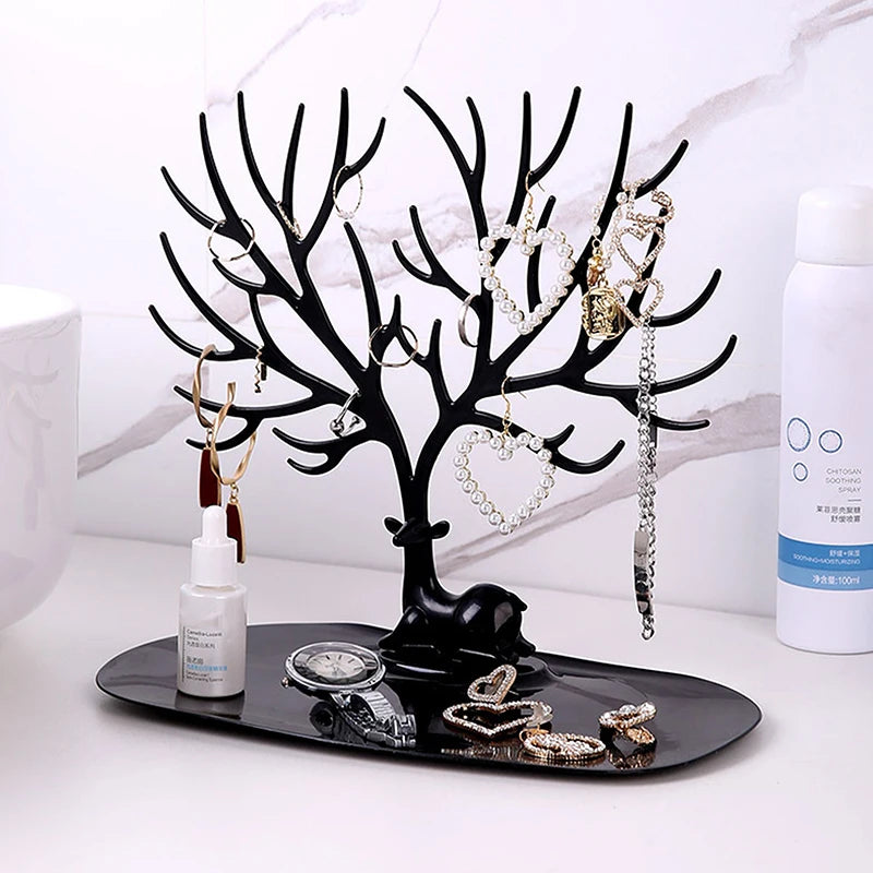 Organizador de Joyas Árbol Reno – Soporte para Collares, Anillos y Pulseras