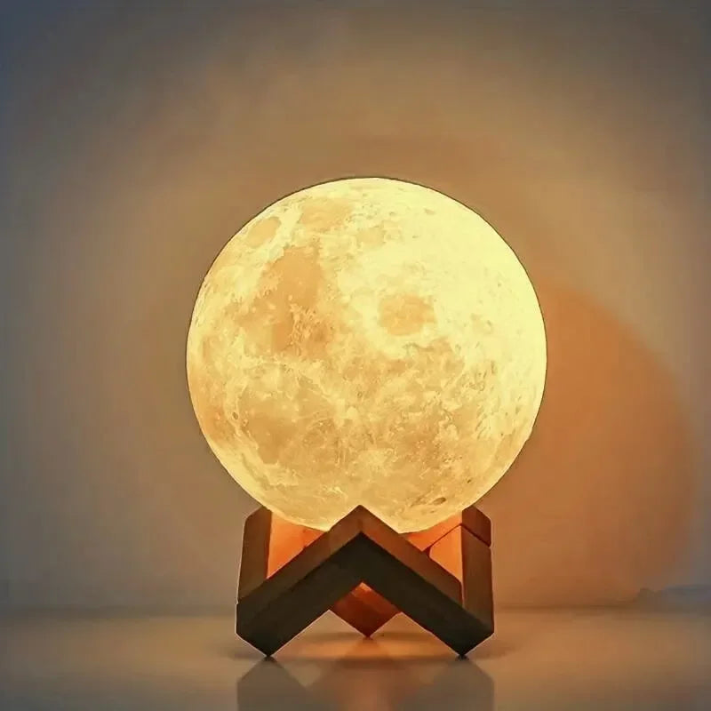 Lámpara LED de 8 cm con forma de luna, luz nocturna, luz nocturna de galaxia, pintura artística, graffiti, regalo de cumpleaños, decoración para dormitorio y sala de estar