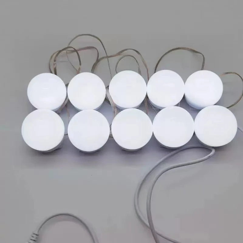 Bombillas LED para espejo de maquillaje, lámpara de tocador regulable con USB, 12V