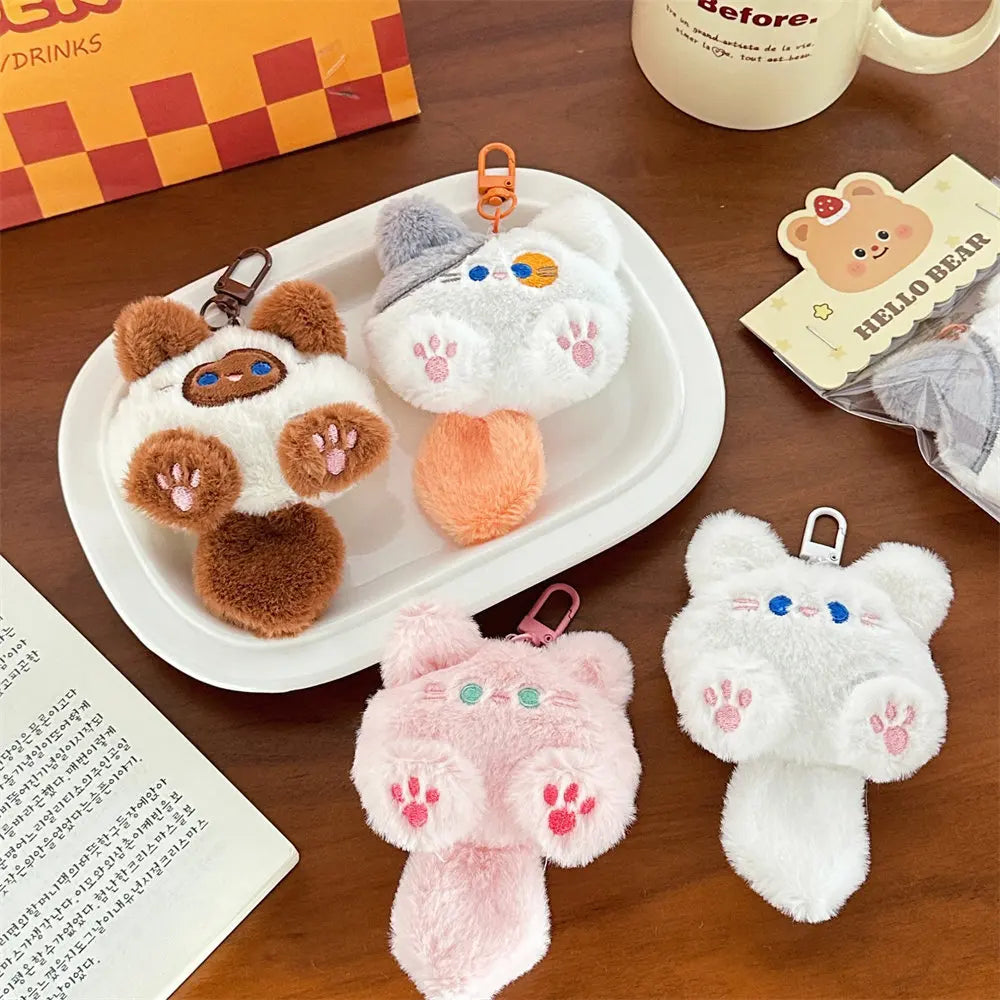 Lindo gato de peluche muñeca colgante chica mochila muñeca colgante pareja bolso llavero regalo decorativo