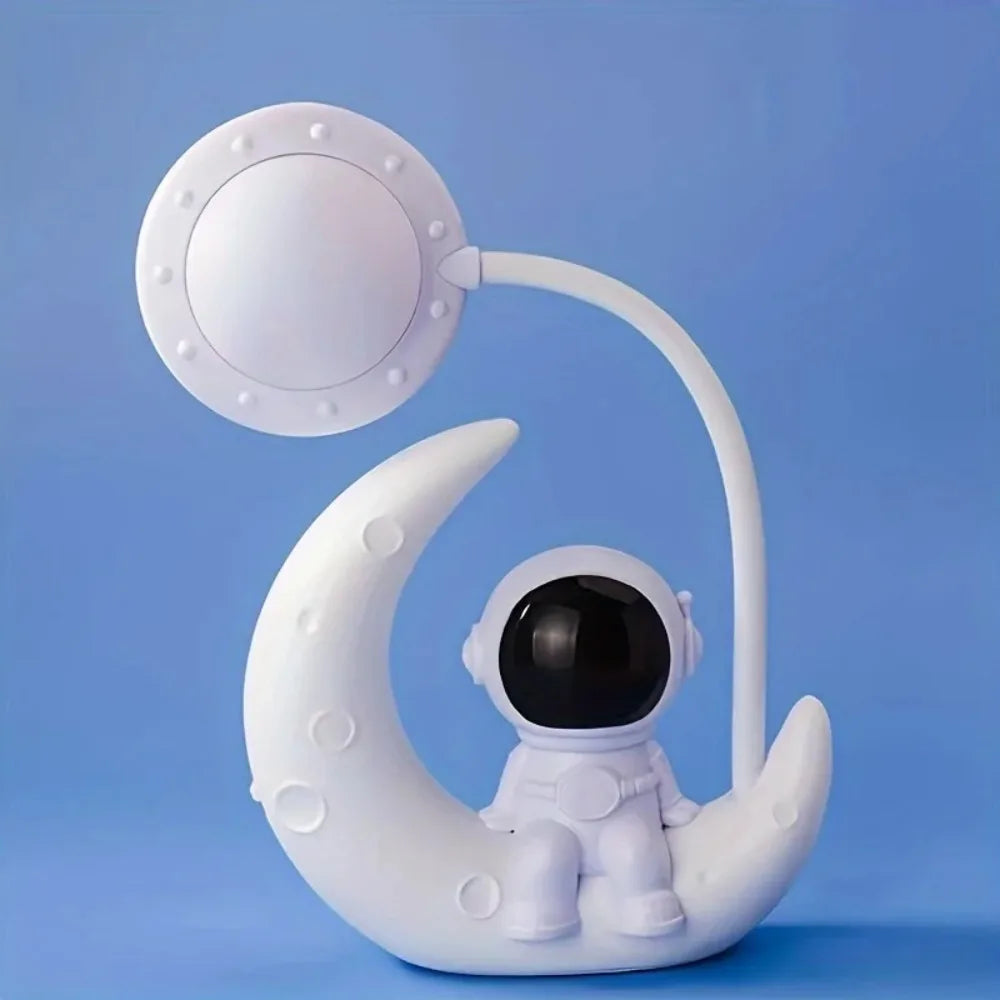 Lámpara LED Astronauta y Luna – Luz Nocturna Decorativa USB para Dormitorio y Escritorio