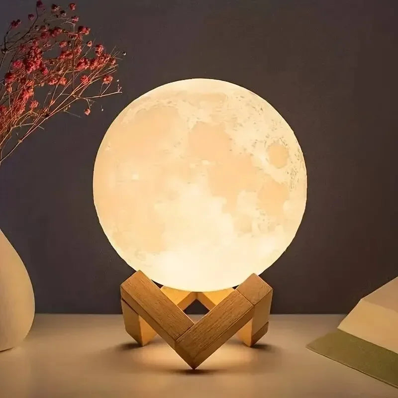 Lámpara LED de 8 cm con forma de luna, luz nocturna, luz nocturna de galaxia, pintura artística, graffiti, regalo de cumpleaños, decoración para dormitorio y sala de estar