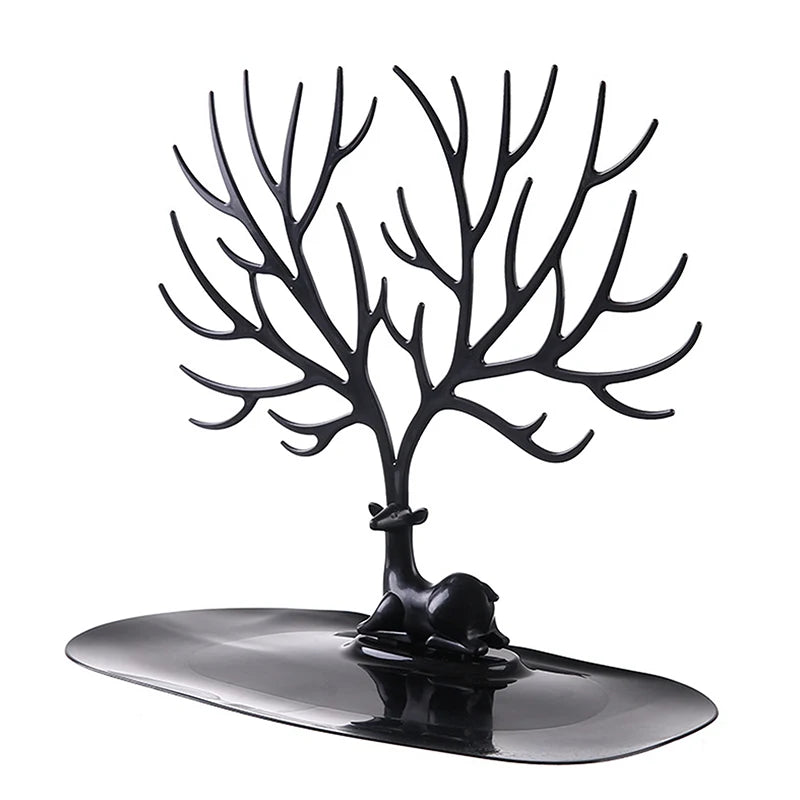 Organizador de Joyas Árbol Reno – Soporte para Collares, Anillos y Pulseras