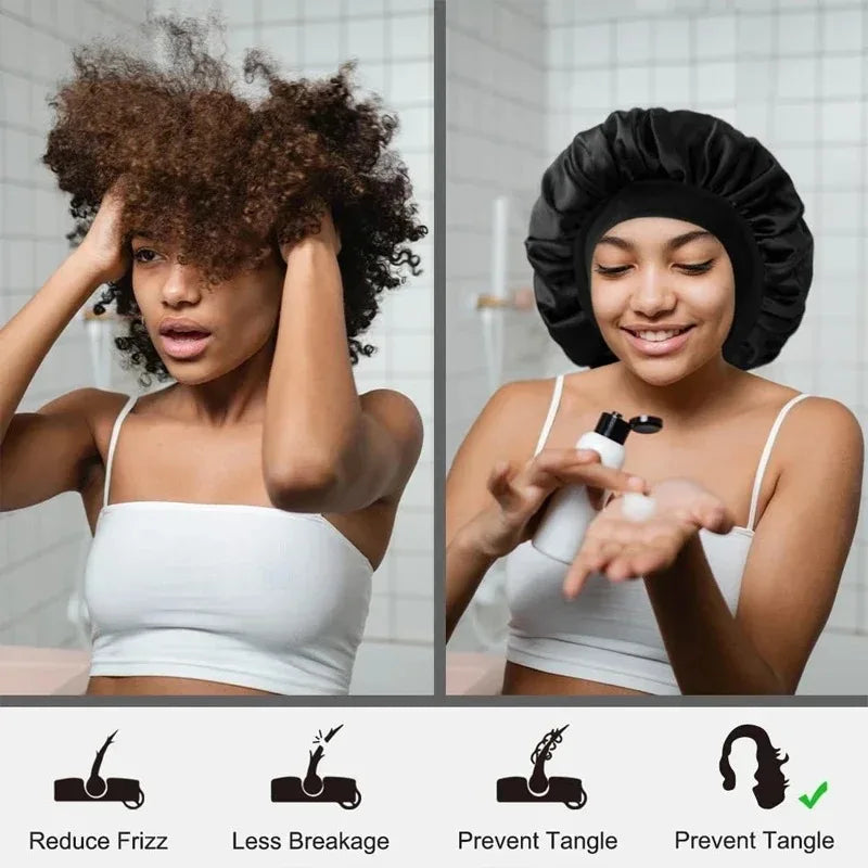 Varilla rizadora sin calor, diadema, conjunto de capó de satén, rizador de pelo sin calor, rulos suaves, rizos perezosos, gorro para dormir, gorro de noche