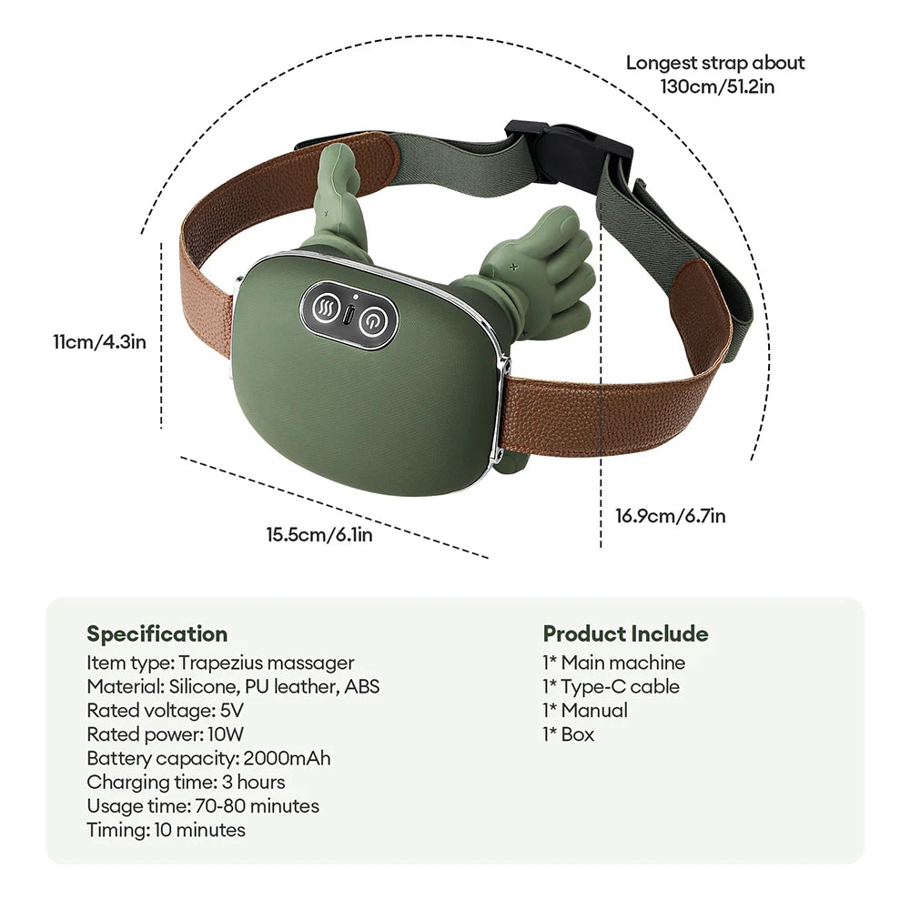 Masajeador biónico para dedos, cuello y hombros, inalámbrico, Trapezius Cervical, masaje para amasar, chal, Motor sin escobillas, masajeador de cuello