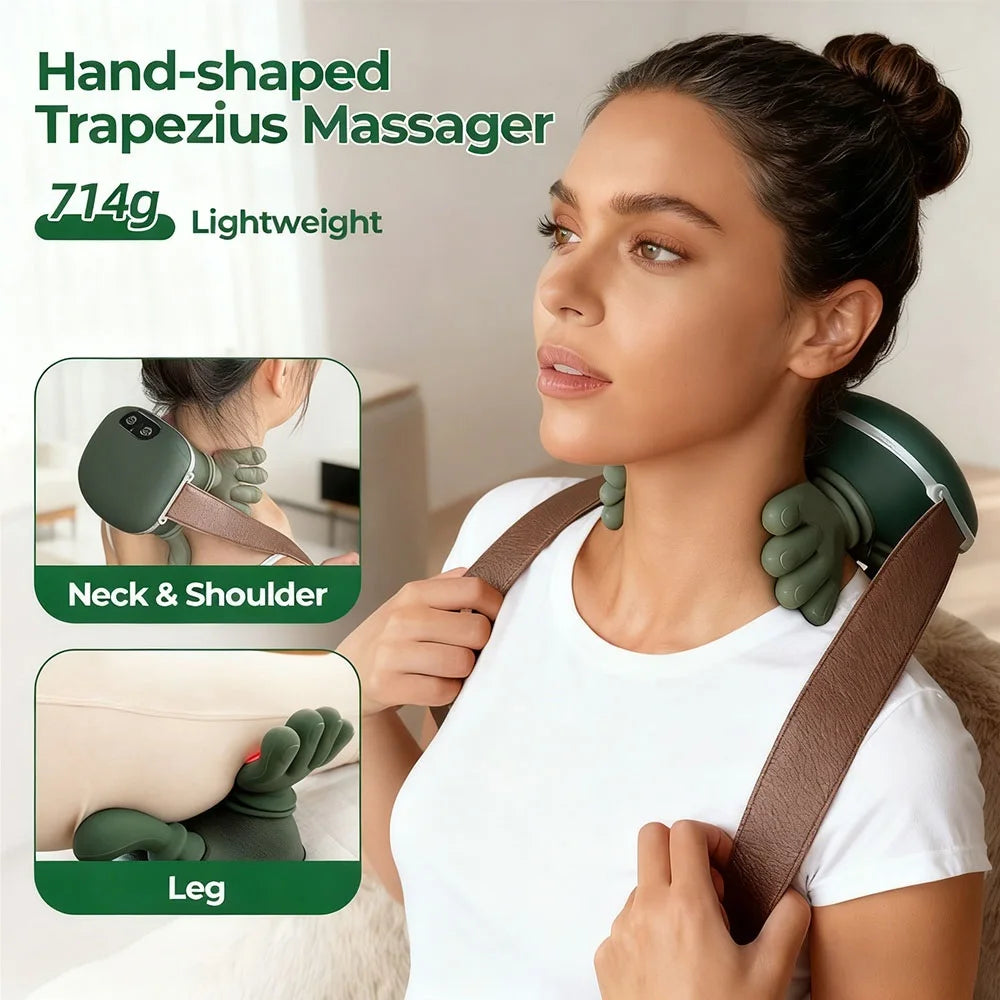 Masajeador biónico para dedos, cuello y hombros, inalámbrico, Trapezius Cervical, masaje para amasar, chal, Motor sin escobillas, masajeador de cuello