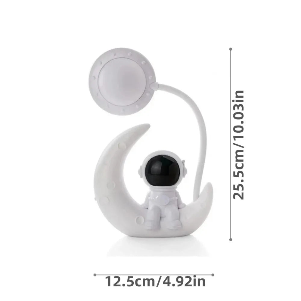 Lámpara LED Astronauta y Luna – Luz Nocturna Decorativa USB para Dormitorio y Escritorio