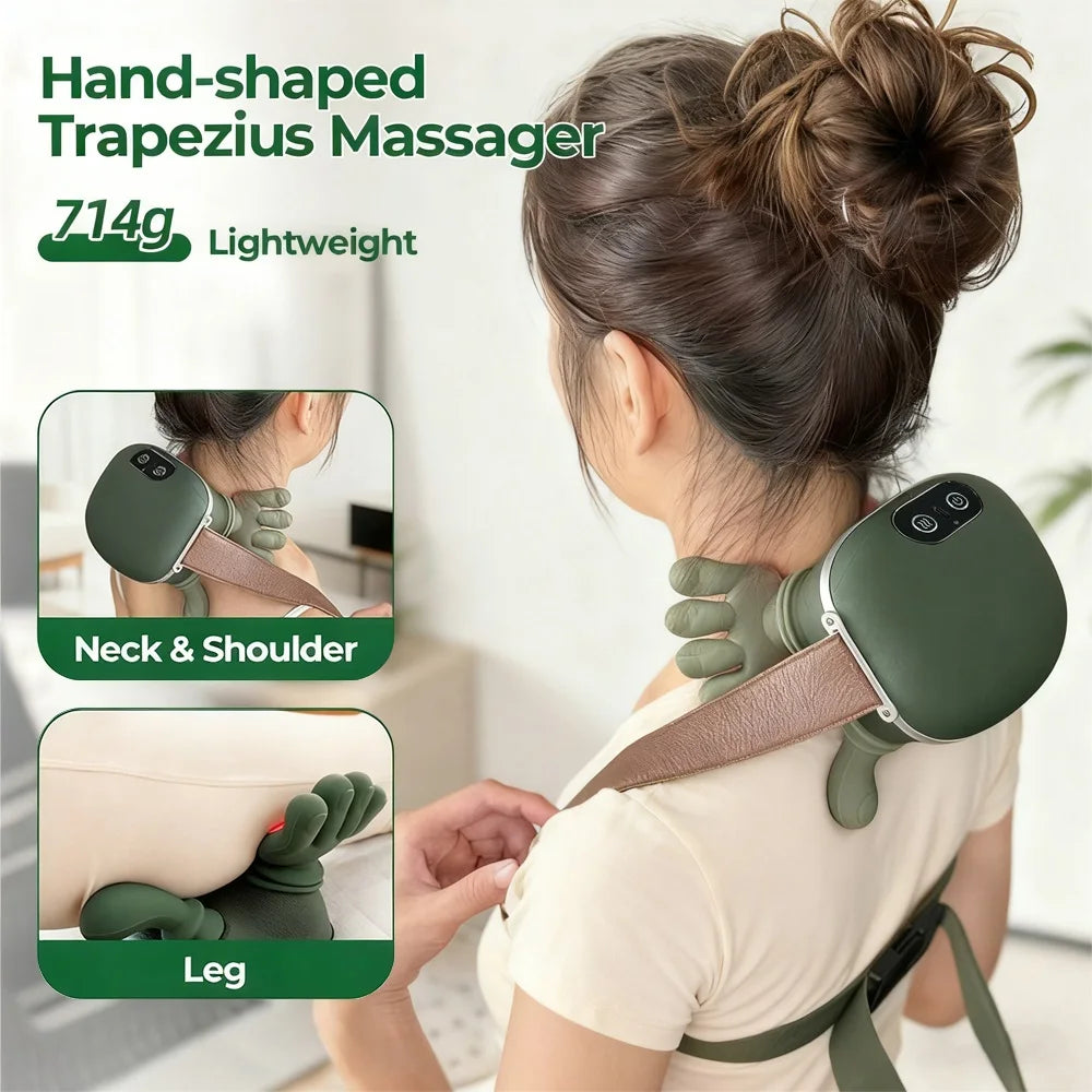 Masajeador biónico para dedos, cuello y hombros, inalámbrico, Trapezius Cervical, masaje para amasar, chal, Motor sin escobillas, masajeador de cuello
