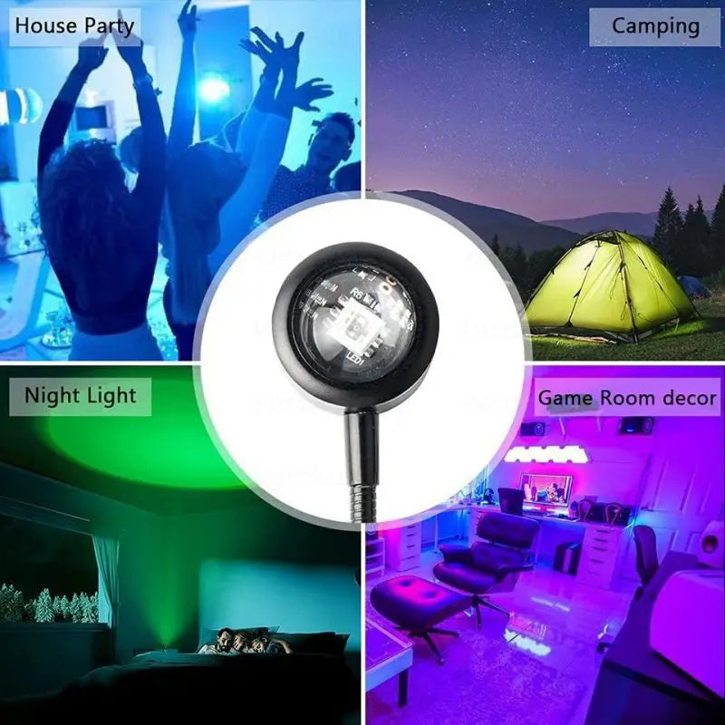 Kerokuru-Lámpara de luz de atardecer USB, luz LED de autofotografía, proyector de luz nocturna de neón de arcoíris, luz de ambiente de pared para fotografía