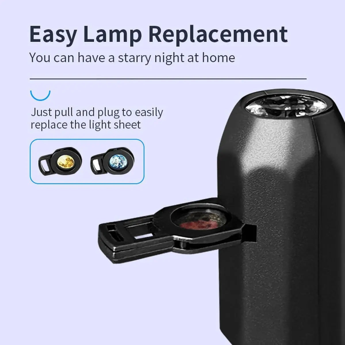 Lámpara de Proyección USB de Techo con Diseño de Luna y Tierra, Luz de Ambiente, Cielo Estrellado, Luz Nocturna, Decoración Romántica para Dormitorio, Proyector de Galaxia