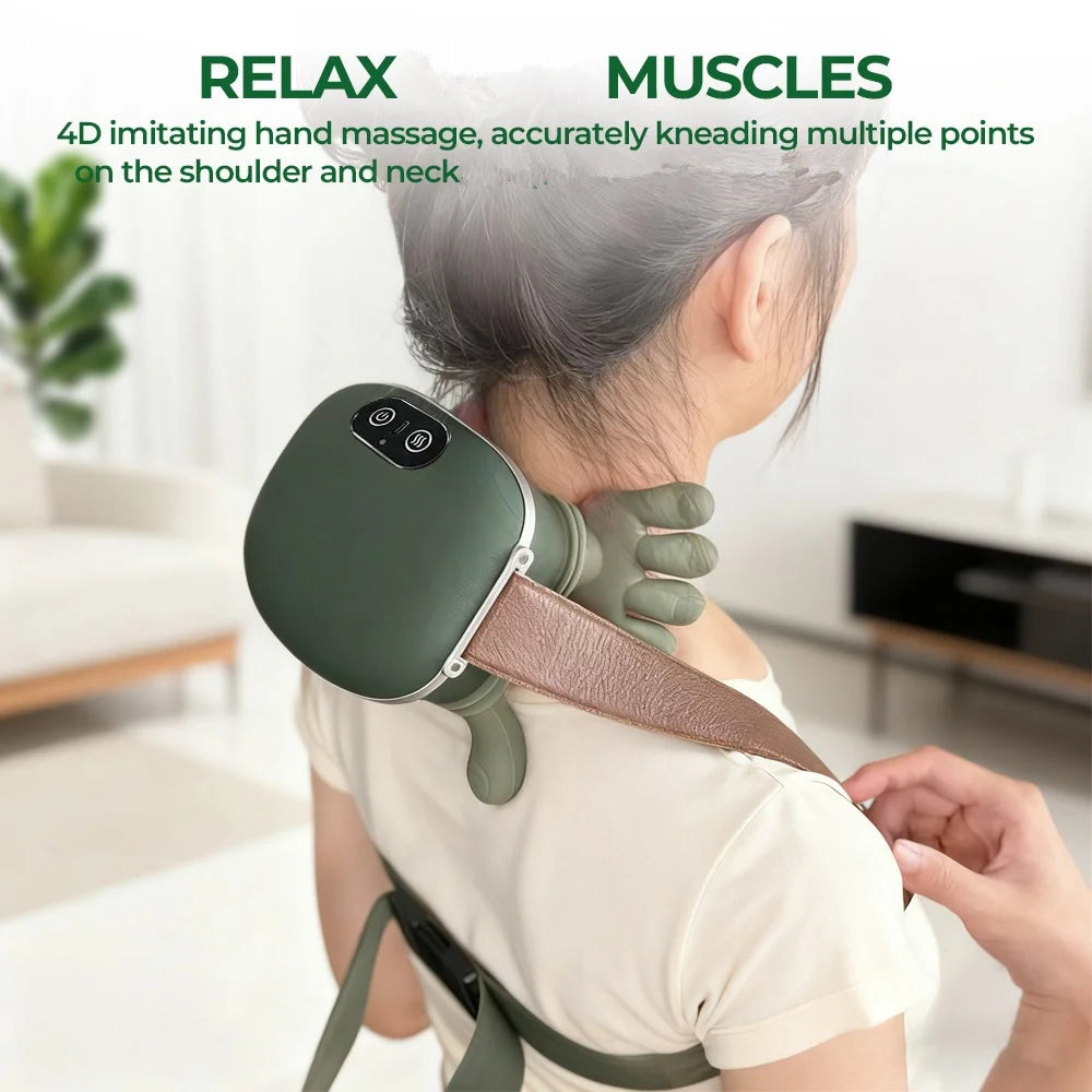 Masajeador biónico para dedos, cuello y hombros, inalámbrico, Trapezius Cervical, masaje para amasar, chal, Motor sin escobillas, masajeador de cuello