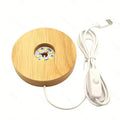 Luces decorativas de escritorio de madera, Base de luz, luz nocturna, pantalla Led Usb de madera, soporte de exhibición, lámpara, adorno artístico