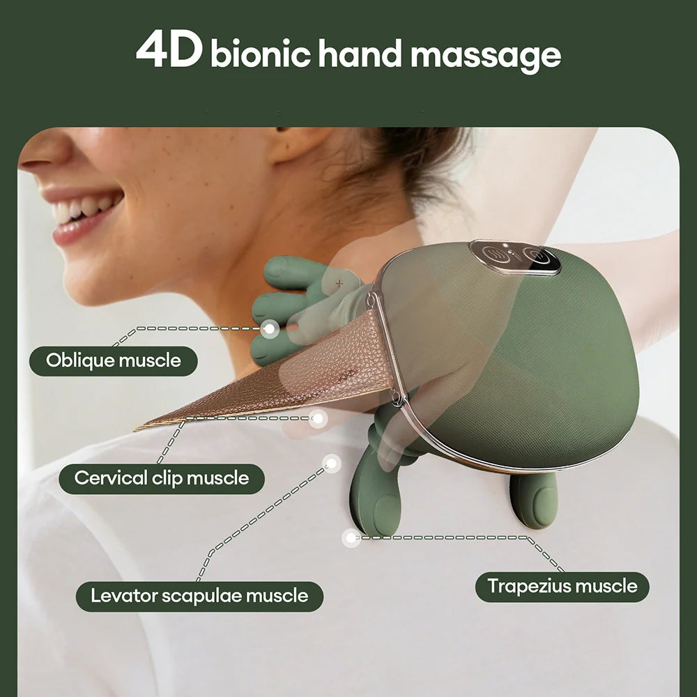 Masajeador biónico para dedos, cuello y hombros, inalámbrico, Trapezius Cervical, masaje para amasar, chal, Motor sin escobillas, masajeador de cuello