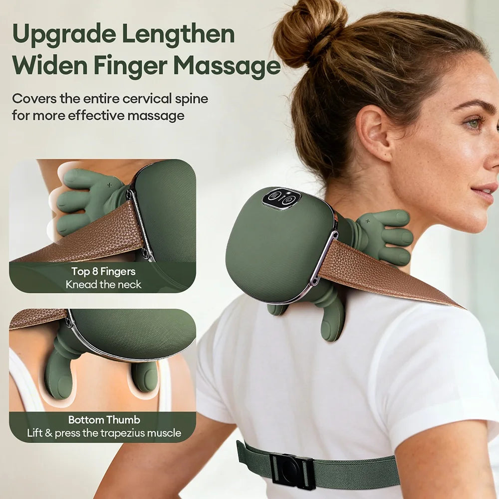 Masajeador biónico para dedos, cuello y hombros, inalámbrico, Trapezius Cervical, masaje para amasar, chal, Motor sin escobillas, masajeador de cuello