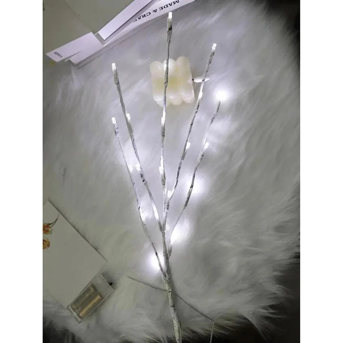 Rama de abedul blanca, luces LED festivas, funciona con pilas para fiesta de Navidad, decoración de boda, ramita, luces al aire libre, 1 unidad