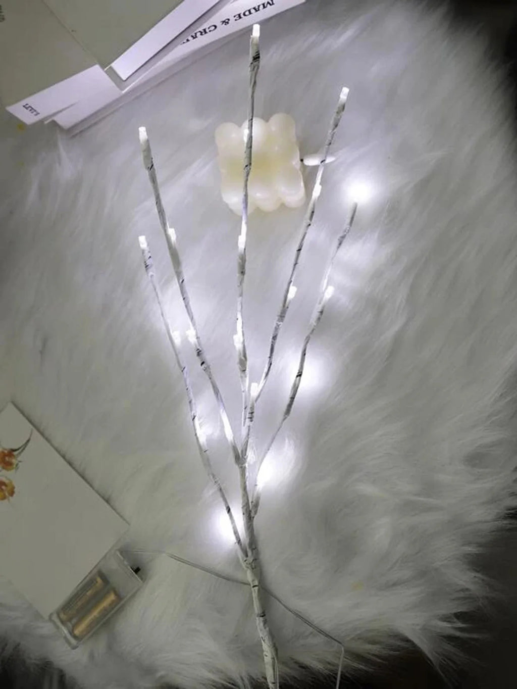 Rama de abedul blanca, luces LED festivas, funciona con pilas para fiesta de Navidad, decoración de boda, ramita, luces al aire libre, 1 unidad