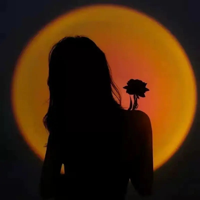 Kerokuru-Lámpara de luz de atardecer USB, luz LED de autofotografía, proyector de luz nocturna de neón de arcoíris, luz de ambiente de pared para fotografía
