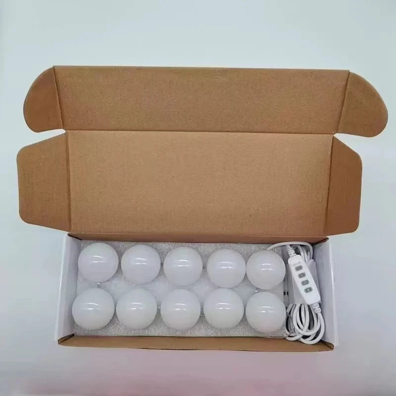 Bombillas LED para espejo de maquillaje, lámpara de tocador regulable con USB, 12V
