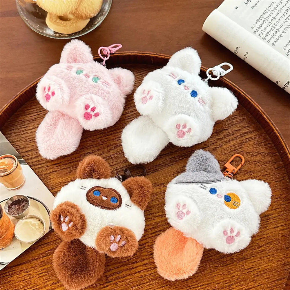 Lindo gato de peluche muñeca colgante chica mochila muñeca colgante pareja bolso llavero regalo decorativo