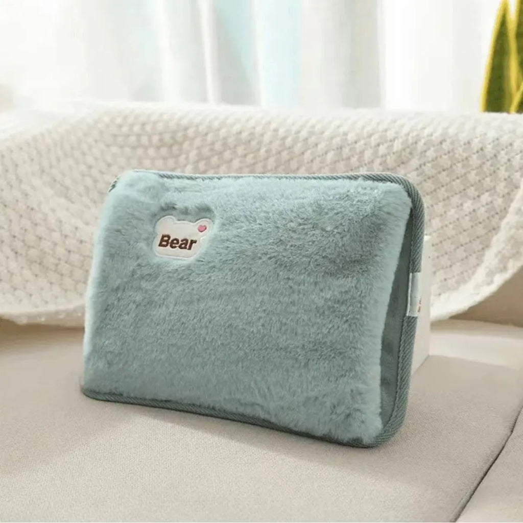 Botella de agua caliente recargable, calentador de manos eléctrico bonito, enchufe europeo, bolsa de compresión caliente reutilizable, almohadilla calefactora, calentador de bolsillo de mano