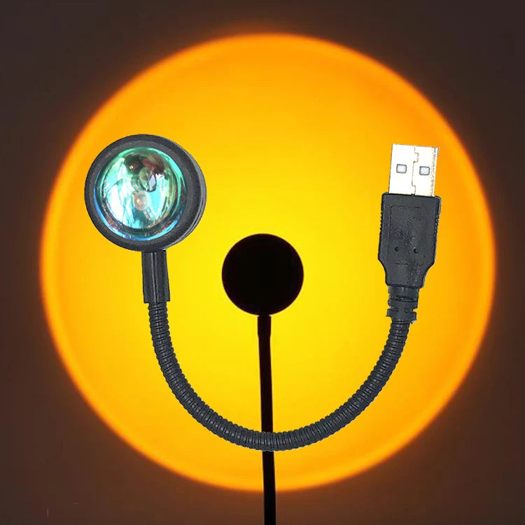 Kerokuru-Lámpara de luz de atardecer USB, luz LED de autofotografía, proyector de luz nocturna de neón de arcoíris, luz de ambiente de pared para fotografía